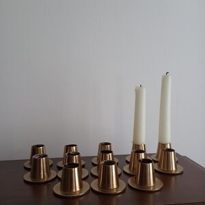 20 Elegant Gold Candle Holders Set